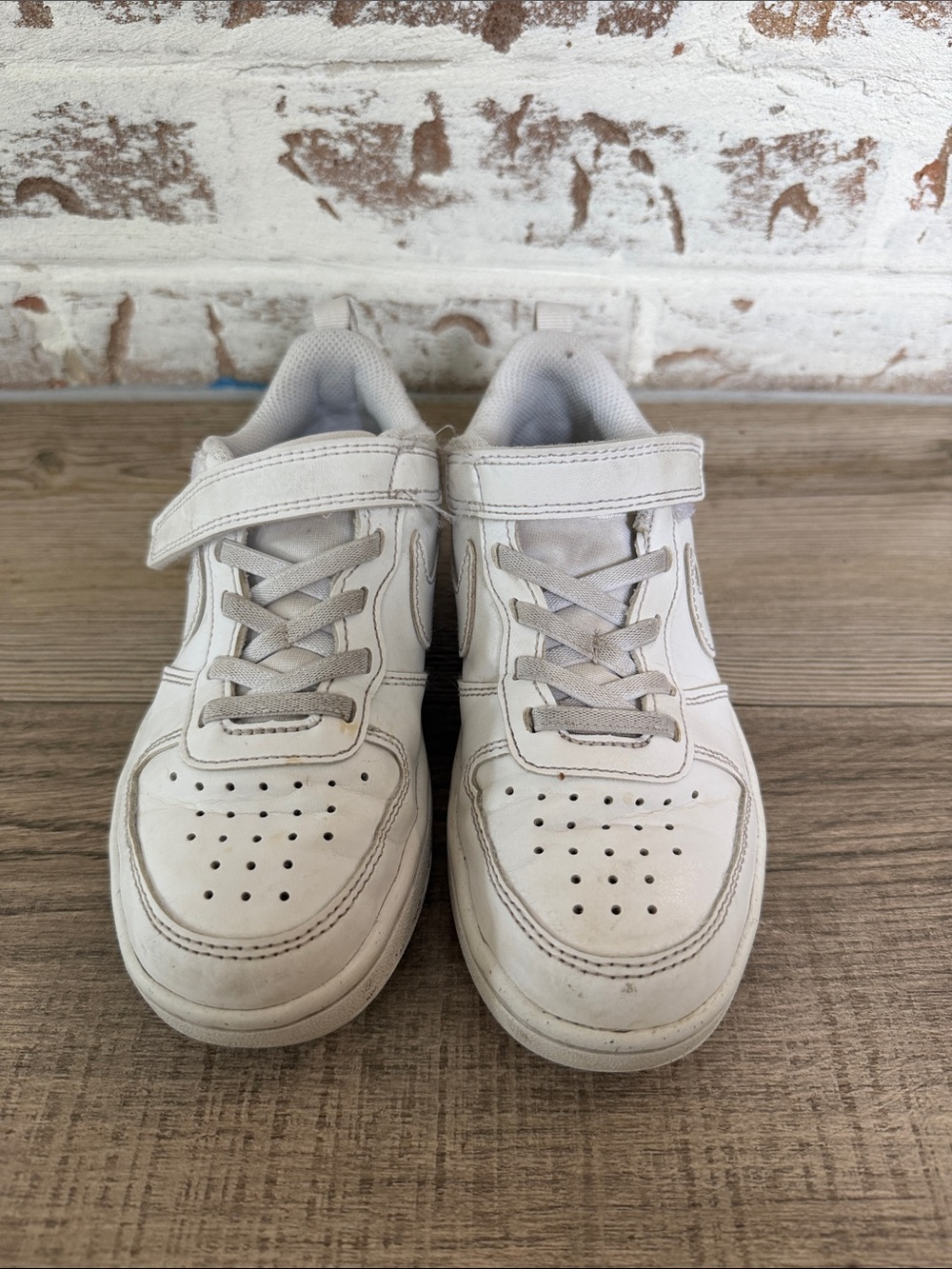 Nike Kids White Velcro & Lace Sneakers